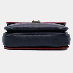 Pre Owned Louis Vuitton Blue Monogram Empreinte Pochette Metis