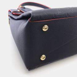 Pre Owned Louis Vuitton Georges MM Navy Blue Monogram Empreinte Leather Shoulder Bag