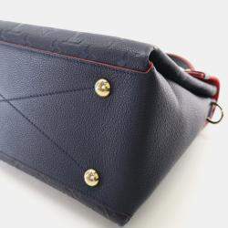 Pre Owned Louis Vuitton Georges MM Navy Blue Monogram Empreinte Leather Shoulder Bag