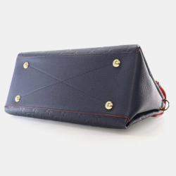 Pre Owned Louis Vuitton Georges MM Navy Blue Monogram Empreinte Leather Shoulder Bag