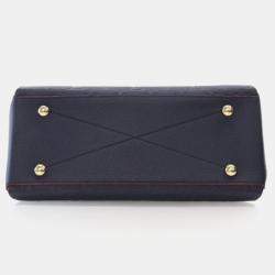 Pre Owned Louis Vuitton Georges MM Navy Blue Monogram Empreinte Leather Shoulder Bag