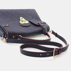 Pre Owned Louis Vuitton Georges MM Navy Blue Monogram Empreinte Leather Shoulder Bag
