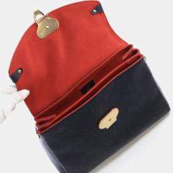 Pre Owned Louis Vuitton Georges MM Navy Blue Monogram Empreinte Leather Shoulder Bag