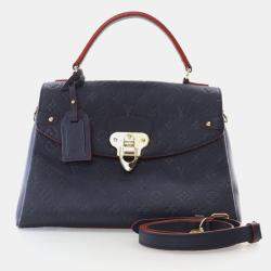 Pre Owned Louis Vuitton Georges MM Navy Blue Monogram Empreinte Leather Shoulder Bag