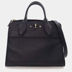 Pre Owned Louis Vuitton City Steamer PM Black Calfskin Tote Bag