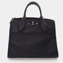 Pre Owned Louis Vuitton City Steamer PM Black Calfskin Tote Bag
