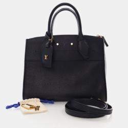 Pre Owned Louis Vuitton City Steamer PM Black Calfskin Tote Bag