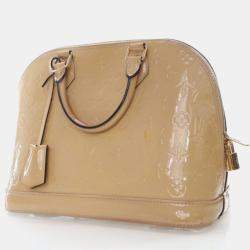 Pre Owned Louis Vuitton Alma PM Beige Monogram Vernis Leather Handbag