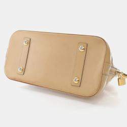 Pre Owned Louis Vuitton Alma PM Beige Monogram Vernis Leather Handbag