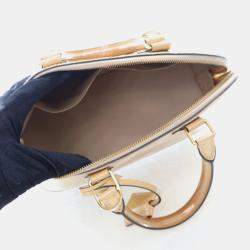 Pre Owned Louis Vuitton Alma PM Beige Monogram Vernis Leather Handbag
