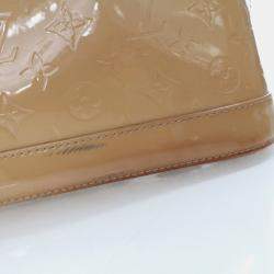 Pre Owned Louis Vuitton Alma PM Beige Monogram Vernis Leather Handbag