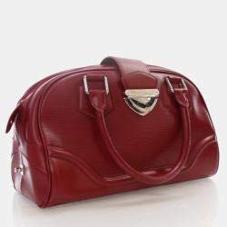 Pre Owned Louis Vuitton Bowling Montaigne GM Red Epi Leather Handbag