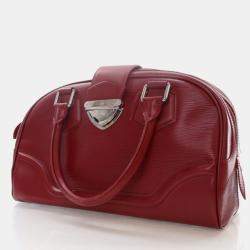 Pre Owned Louis Vuitton Bowling Montaigne GM Red Epi Leather Handbag