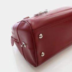 Pre Owned Louis Vuitton Bowling Montaigne GM Red Epi Leather Handbag