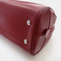Pre Owned Louis Vuitton Bowling Montaigne GM Red Epi Leather Handbag