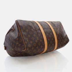 Pre Owned Louis Vuitton Keepall 45 Brown Monogram Coated Canvas Travel Bag
