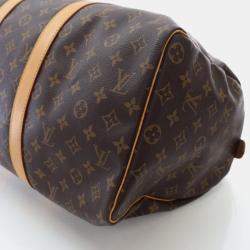 Pre Owned Louis Vuitton Keepall 45 Brown Monogram Coated Canvas Travel Bag