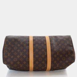 Pre Owned Louis Vuitton Keepall 45 Brown Monogram Coated Canvas Travel Bag