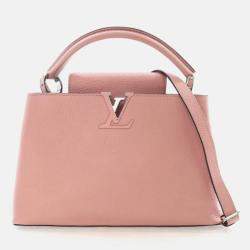 Pre Owned Louis Vuitton Capucines PM Pink Taurillon Leather Handbag