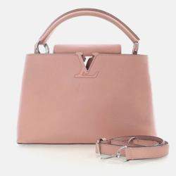Pre Owned Louis Vuitton Capucines PM Pink Taurillon Leather Handbag