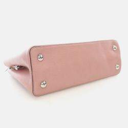 Pre Owned Louis Vuitton Capucines PM Pink Taurillon Leather Handbag