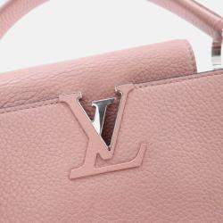 Pre Owned Louis Vuitton Capucines PM Pink Taurillon Leather Handbag