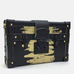Pre Owned Louis Vuitton Petite Malle Black Monogram Canvas Clutch Bag