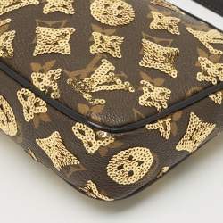 Pre Owned Louis Vuitton Black Monogram Eclipse Sequins Pochette Accessoires Bag