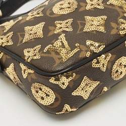 Pre Owned Louis Vuitton Black Monogram Eclipse Sequins Pochette Accessoires Bag