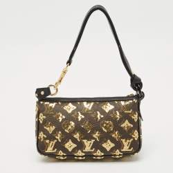 Pre Owned Louis Vuitton Black Monogram Eclipse Sequins Pochette Accessoires Bag