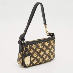 Pre Owned Louis Vuitton Black Monogram Eclipse Sequins Pochette Accessoires Bag