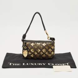 Pre Owned Louis Vuitton Black Monogram Eclipse Sequins Pochette Accessoires Bag