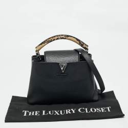 Pre Owned حقيبة لويس فيتون كابوسين بيثون جلد أزرق بحري/بيج بي بي