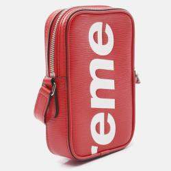 Pre Owned Louis Vuitton Danube PPM Red White Supreme Epi Leather Shoulder Bag