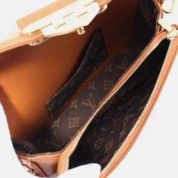 Pre Owned Louis Vuitton Swing Brown Calfskin Coated Canvas Leather Handbag