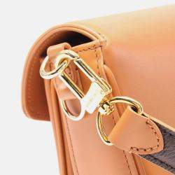 Pre Owned Louis Vuitton Swing Brown Calfskin Coated Canvas Leather Handbag
