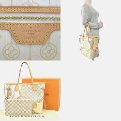 Pre Owned Louis Vuitton Neverfull MM Ivory Damier Azur Nautical Canvas Handbag
