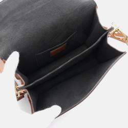 Pre Owned Louis Vuitton Dauphine Mini Brown Beige Monogram Reverse Coated Canvas Leather Shoulder Bag