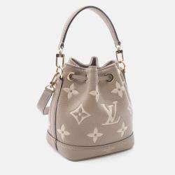 Pre Owned Louis Vuitton Nano Noe Tourterelle Crème Bicolor Monogram Empreinte Leather Handbag