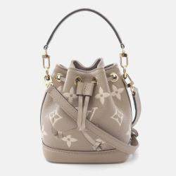 Pre Owned Louis Vuitton Nano Noe Tourterelle Crème Bicolor Monogram Empreinte Leather Handbag