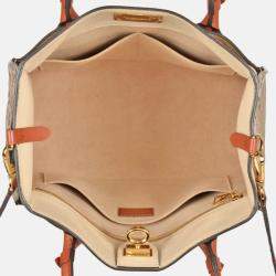 Pre Owned Louis Vuitton On My Side MM Beige Leather Handbag