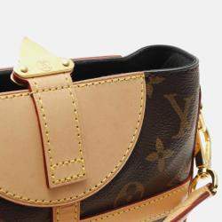 Pre Owned Louis Vuitton Duffle Brown Monogram Coated Canvas Leather Handbag