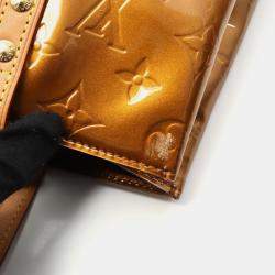 Pre Owned Louis Vuitton Lead Mm Tote Bag Vernis Leather Brown Bronze