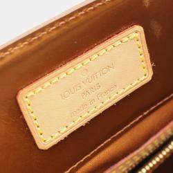 Pre Owned Louis Vuitton Lead Mm Tote Bag Vernis Leather Brown Bronze