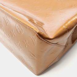 Pre Owned Louis Vuitton Lead Mm Tote Bag Vernis Leather Brown Bronze