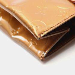 Pre Owned Louis Vuitton Lead Mm Tote Bag Vernis Leather Brown Bronze