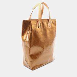 Pre Owned Louis Vuitton Lead Mm Tote Bag Vernis Leather Brown Bronze