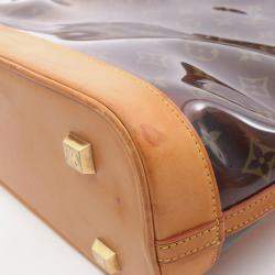 Pre Owned Louis Vuitton Cabas Amble Mm Tote Bag Monogram Plastics Brown