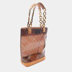 Pre Owned Louis Vuitton Cabas Amble Mm Tote Bag Monogram Plastics Brown