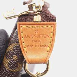 Pre Owned Louis Vuitton Mini Pochette Accessoires Monogram Canvas Leather Crossbody Bag